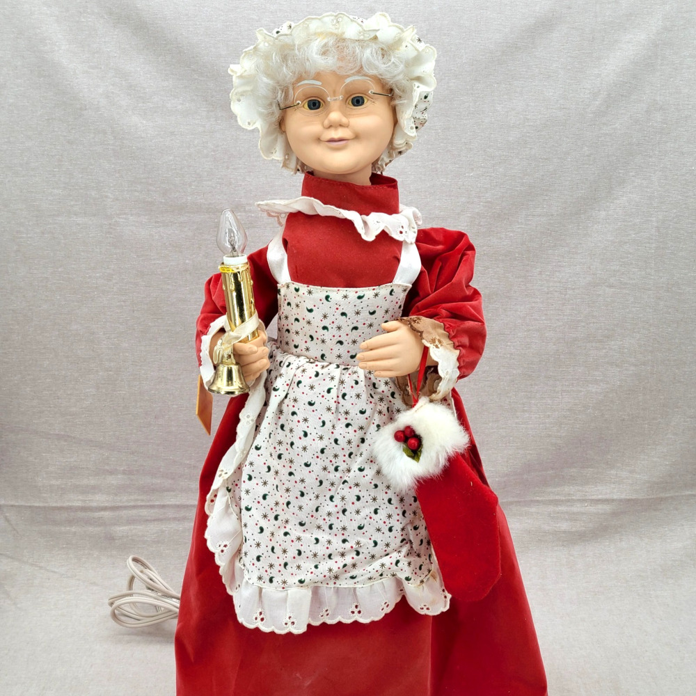 1995 Vintage Animated Telco MRS Santa Claus 24” Motionette Lighted, WORKS - READ